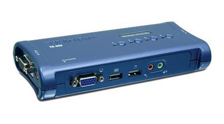 Commutateur et splitter TrendNet TK-409K - KVM Commut. 4 ports USB+Audio+Cable