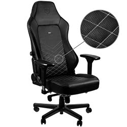 image produit NobleChairs HERO - Noir/Blanc/Simili Cuir/4D Cybertek