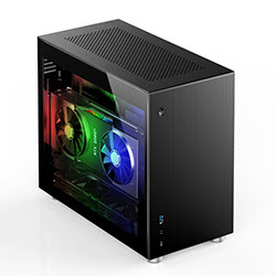 Jonsbo V10 TG Black - mT/Sans Alim/ITX