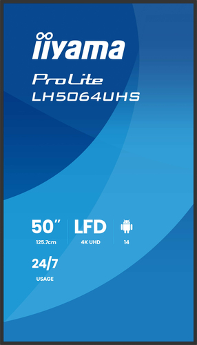 Iiyama LH5564UHS-B1AG - 55" 4K VA 6.5ms Android 14 OS iiShare Wifi (LH5564UHS-B1AG) - Achat / Vente Affichage dynamique sur Cybertek.fr - 1