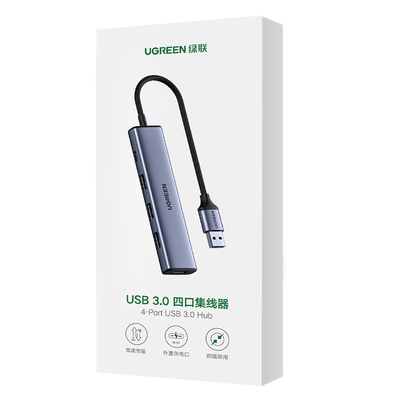 UGREEN Hub 5 ports USB-A vers 4xUSB-A+USB-C/0.20m/Gris - Hub - 1