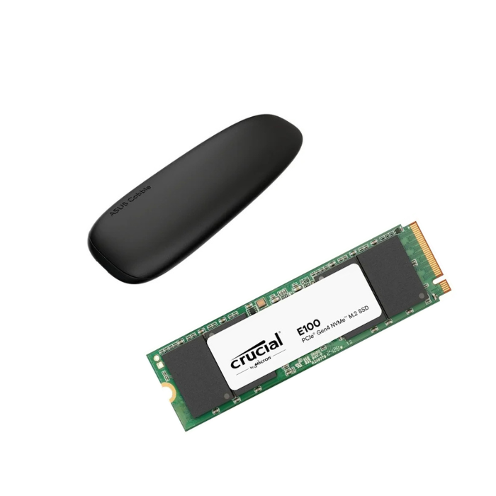 Disque SSD Crucial Pack Asus Cobble Noir + E100 1To  Cybertek
