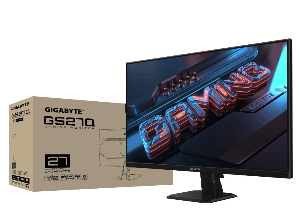 Ecran PC Gigabyte GS27Q 27" QHD/165Hz OC 170Hz/IPS/1ms/HDR/FS-P