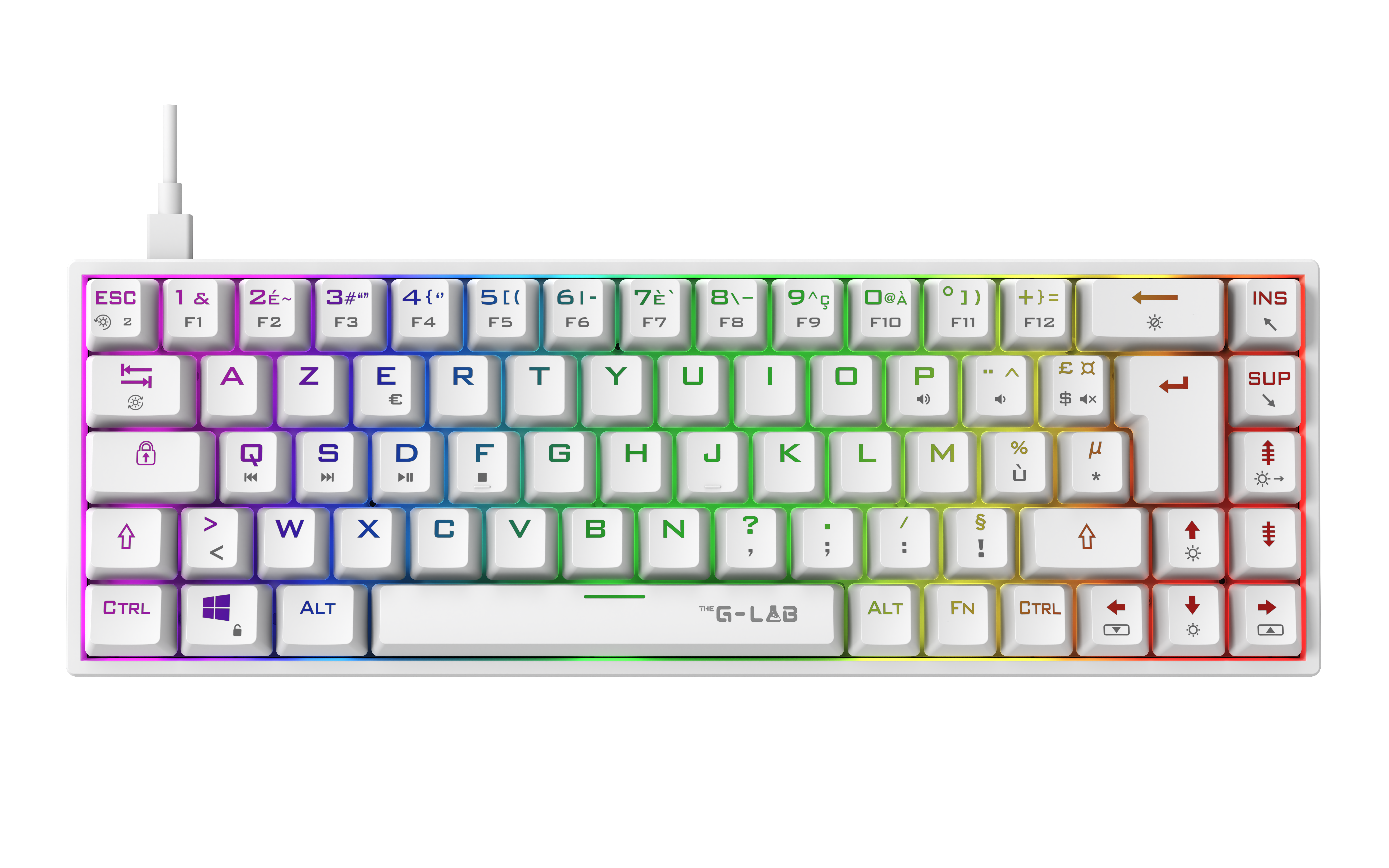 The G-LAB Keyz Titanium 65% RGB/Filaire/Blanc - Clavier PC - 5