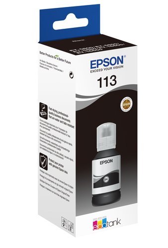 Flacon EcoTank 113 Noir pour imprimante Jet d'encre Epson - 1