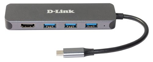 D-Link 5 Ports - USB-C vers USB 3.0/USB-C/HDMI 4k - Hub D-Link - 1