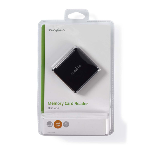 Nedis Lecteur Multicartes USB 3.0 - Noir  - Lecteur carte mémoire - 6