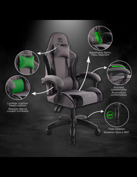 Spirit Of Gamer ARENA DARK GREY Noir/Gris - Siège PC Gamer - 8