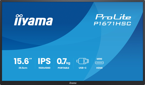 Iiyama 16 pouces  P1671HSC-B1 - Ecran PC Iiyama - Cybertek.fr - 1
