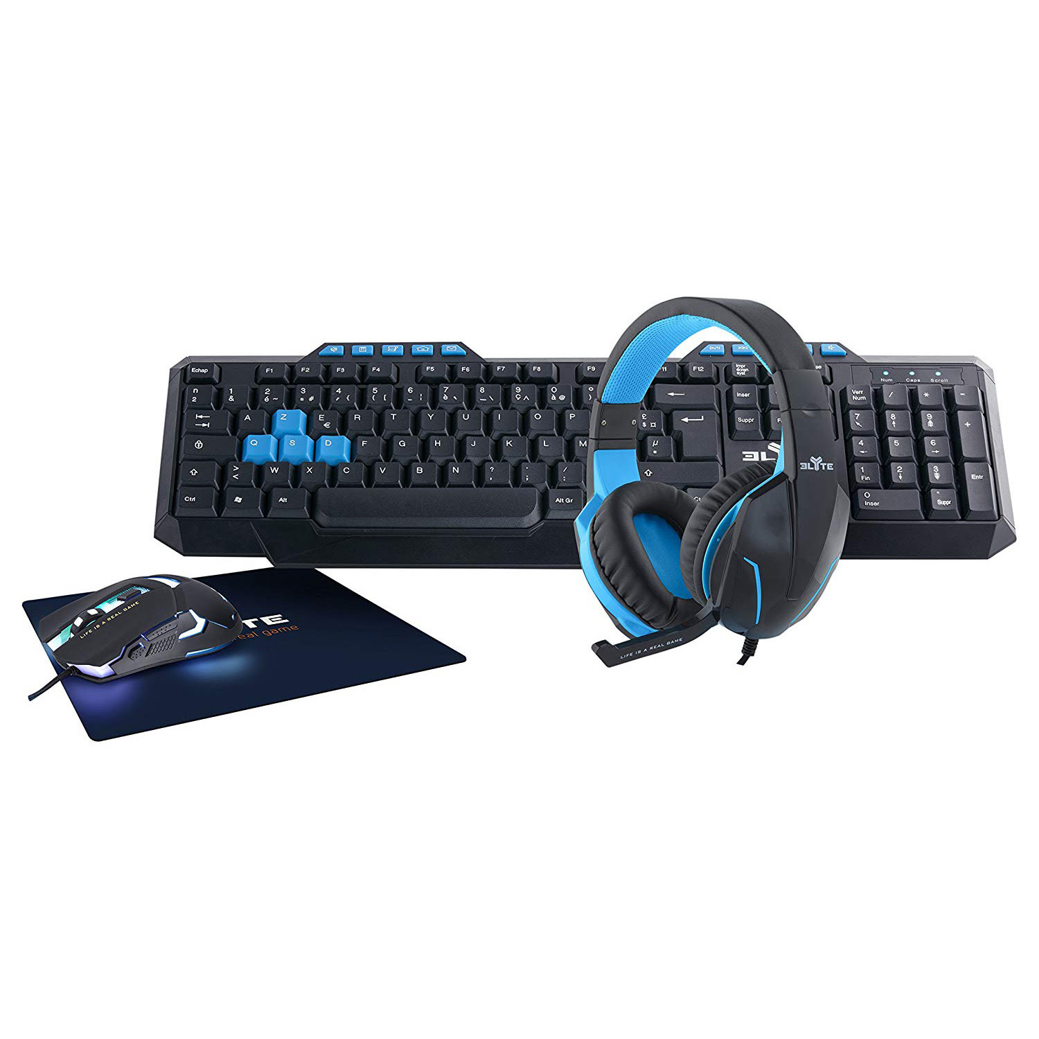 T'nB ELYTE GAMING 4en1 (Clavier+Souris+Tapis+Casque) - Pack Clavier/Souris - 0