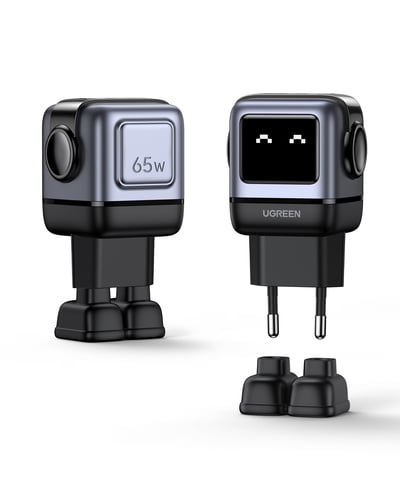 UGREEN Chargeur secteur robot 3 ports - 65W - Gris/Noir (25685B) - Achat / Vente Chargeur sur Cybertek.fr - 3