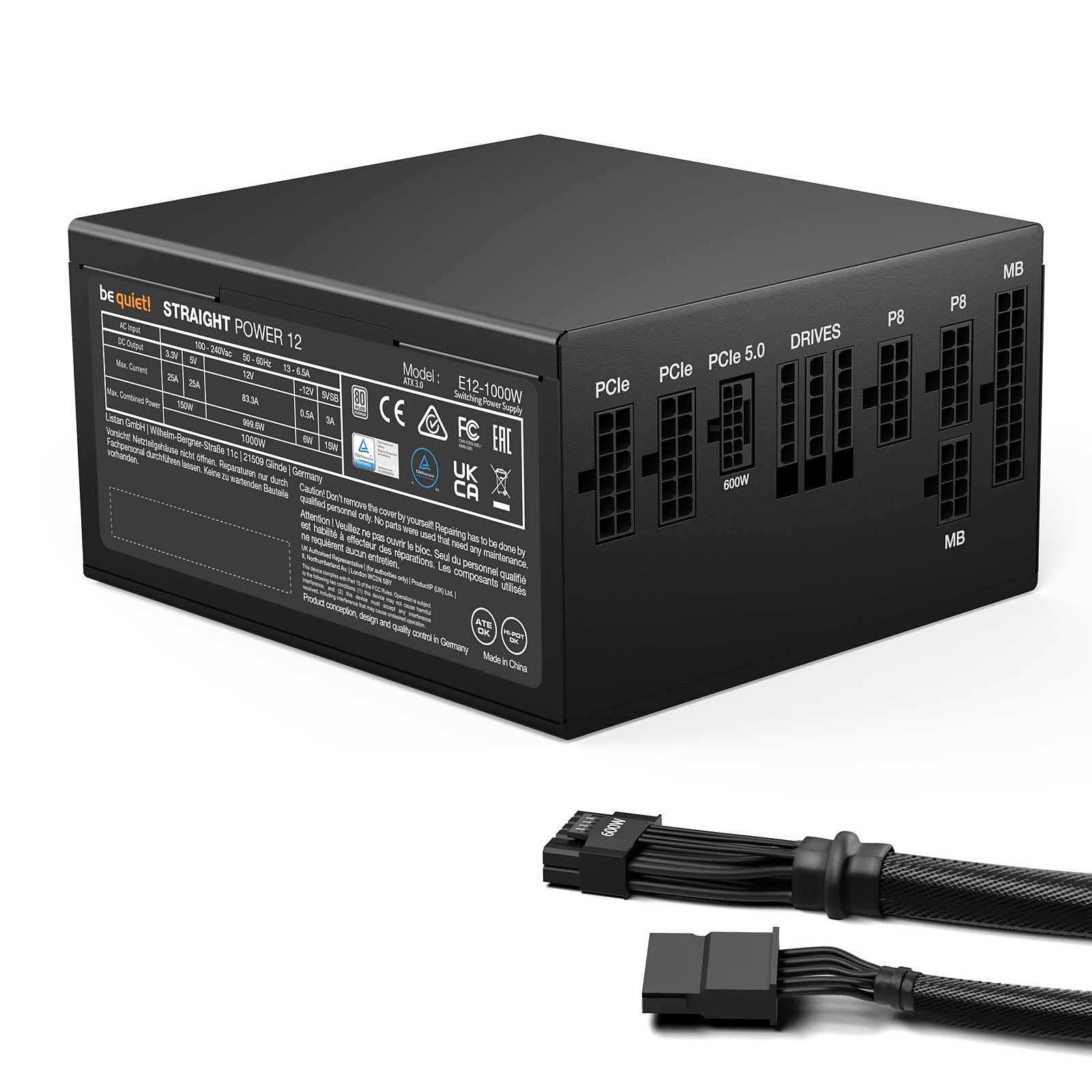 Be Quiet! Straight Power 12 80+ PLAT (1050W) - Alimentation - 1