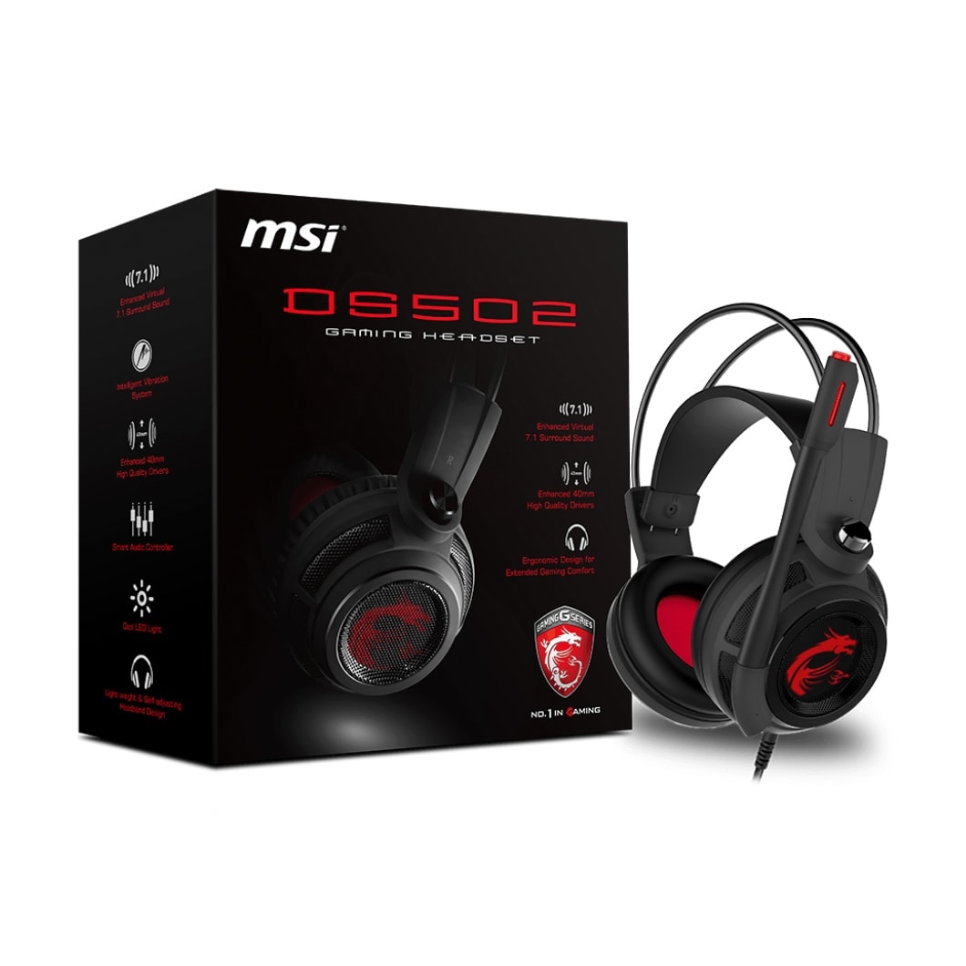 MSI DS502 GAMING Headset 7.1 Surround Rouge - Micro-casque