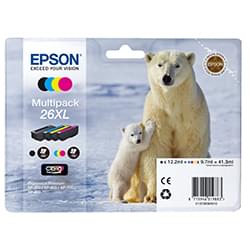 Epson Pack Cartouches d'encre N,J,C,M 26XL - T2636