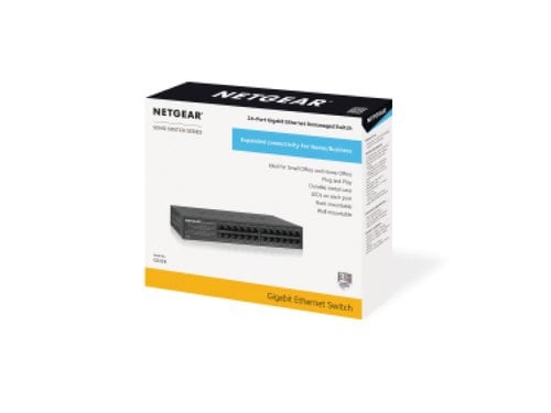 Switch Netgear GS324 - 24 (ports)/10/100/1000/Sans POE/Non manageable - 4