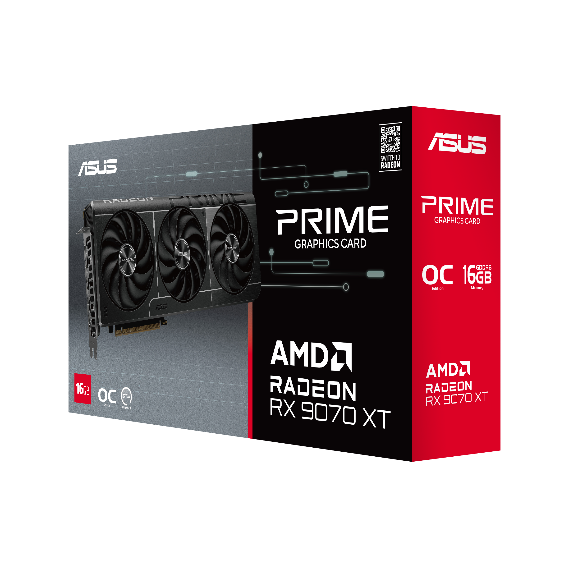 Asus Prime Radeon RX 9070 XT OC Edition 16GB GDDR6 - Carte graphique - 11