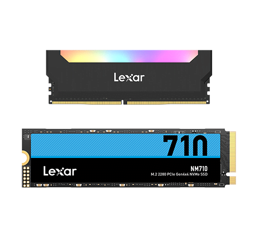 Kit Upgrade PC Lexar Hades 2x8Go 3600Mhz DDR4 + LNM710 500Go NVMe Gen4