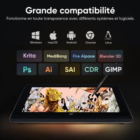 XPPEN Artist Pro 16 Gen 2/5080LPI/16"/Noir - Tablette graphique - 4