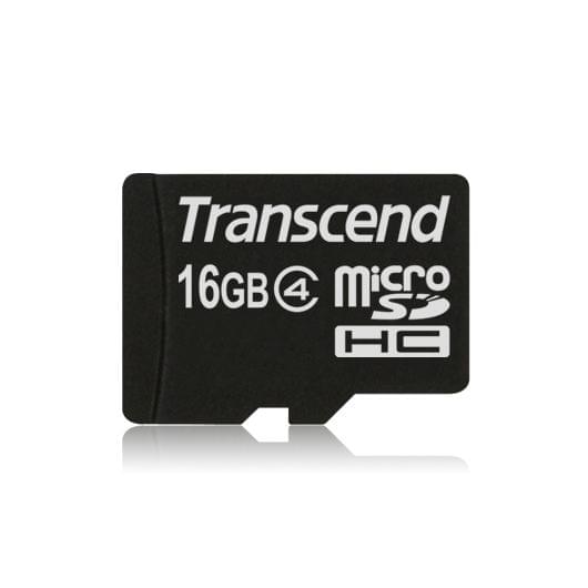 Transcend Micro SDHC 16Go  class 4 + Adapt - Carte mémoire - 0
