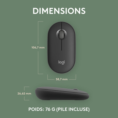 Logitech PEBBLE M350S Graphite - Souris PC Logitech - Cybertek.fr - 8