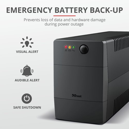 PAXXON 800VA / 480W - 2 prises  - Onduleur Trust - Cybertek.fr - 1