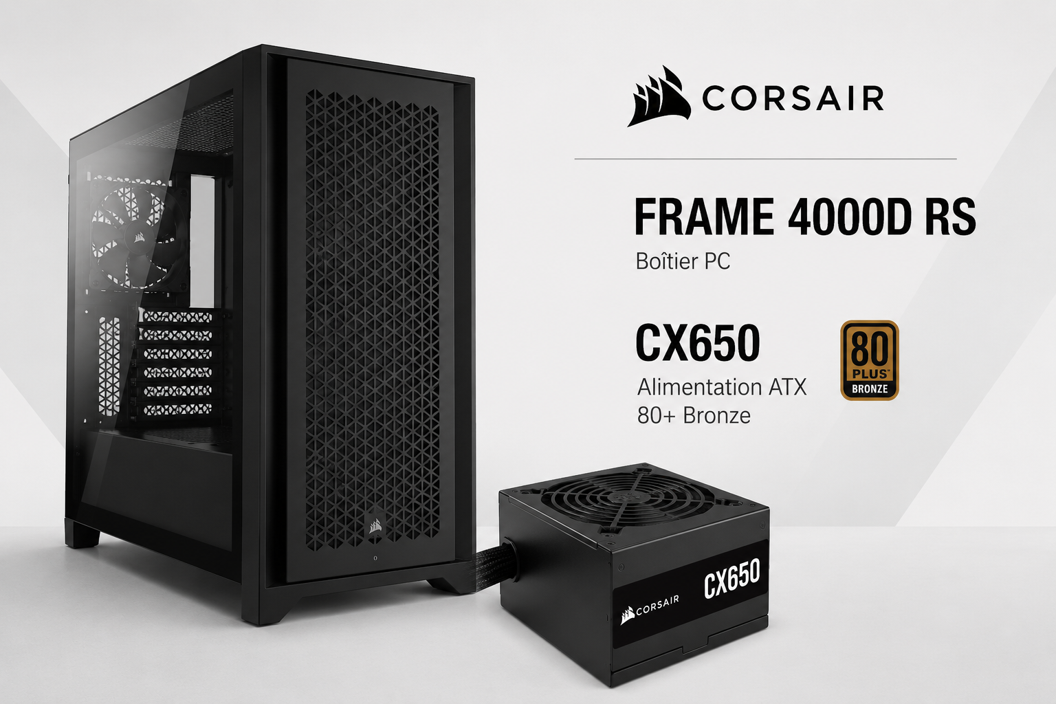 Boitier FRAME 4000D RS Noir +Alim CX650 80+ Bronze - Cybertek.fr - 0