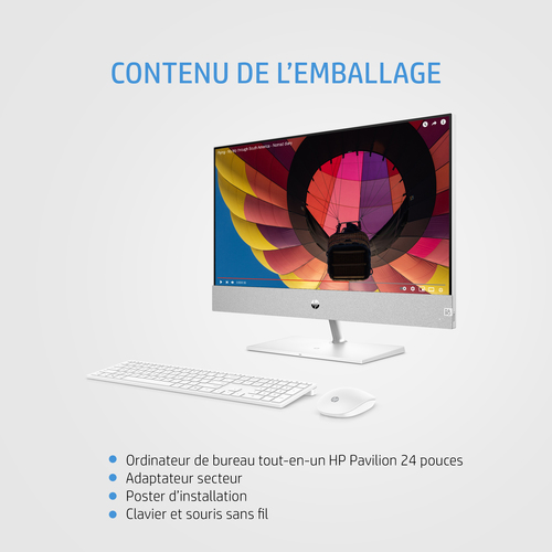 HP Pavilion 24" FHD/R5-5500U/16Go/512Go/W11 - All-In-One PC/MAC - 13