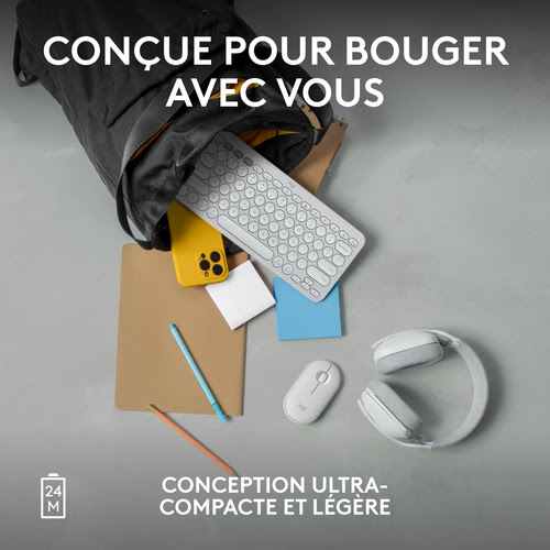 Logitech PEBBLE M350S White - Souris PC Logitech - Cybertek.fr - 8