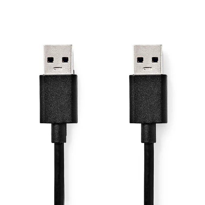 Câble USB-A mâle/mâle - 2m - Noir - Connectique PC - Cybertek.fr - 0