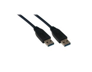 Câble USB-A 3.0 mâle/mâle - 2m - Noir - Connectique PC - 0