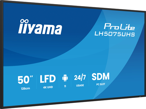 Iiyama Prolite LH5075UHS-B2AG - 49.5" 4K VA 9.5ms Android iiShare (LH5075UHS-B2AG) - Achat / Vente Affichage dynamique sur Cybertek.fr - 2