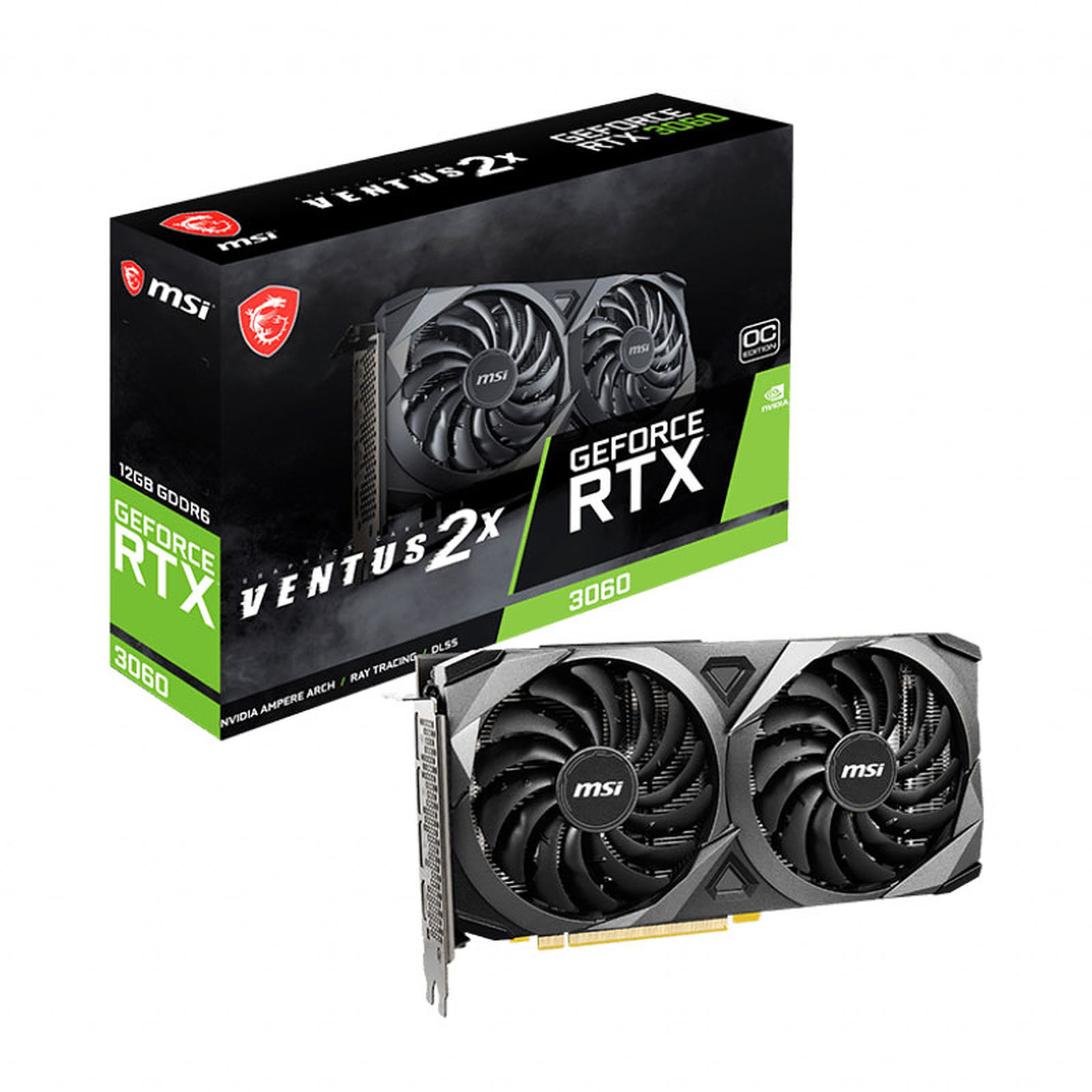 MSI RTX 3060 VENTUS 2X 12G OC LHR  - Carte graphique MSI - 0