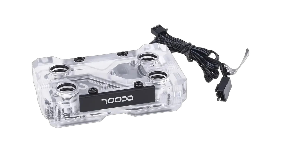 Alphacool GPX SLI Connector Dual - Acryl - Addressable RGB, vue 3