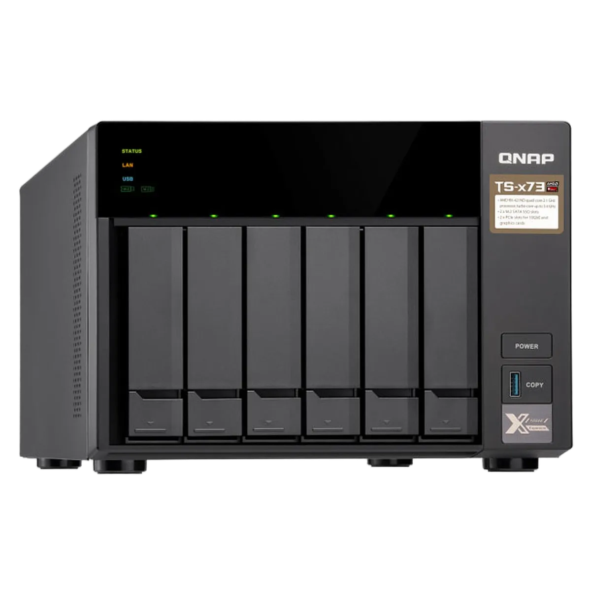 Qnap TS-673-8G - 6 HDD, vue 5