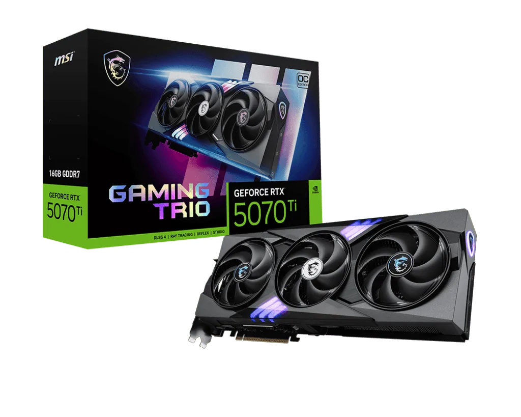 MSI GeForce RTX 5070 Ti 16G GAMING TRIO OC, vue 1