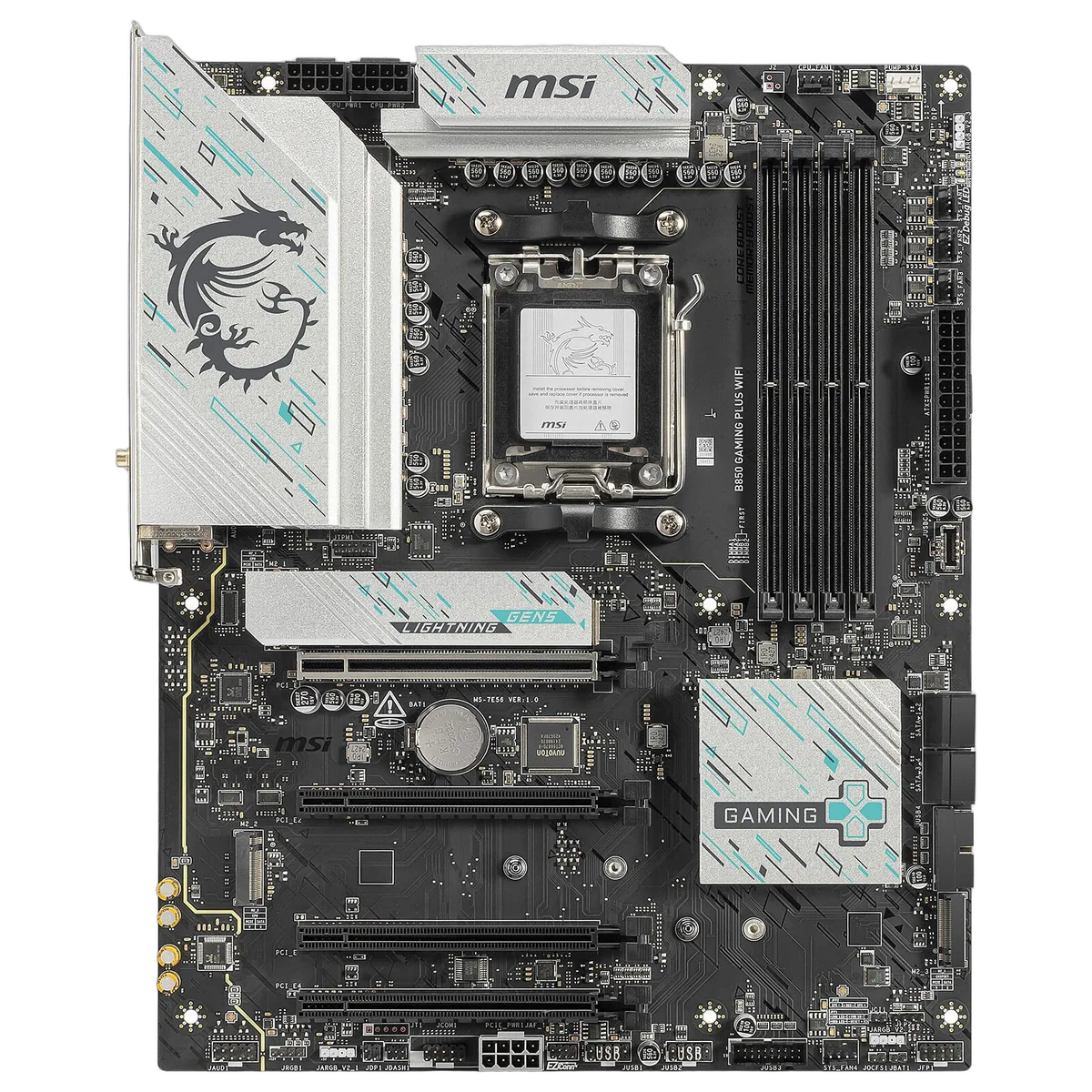 MSI B850 GAMING PLUS WIFI, vue 3