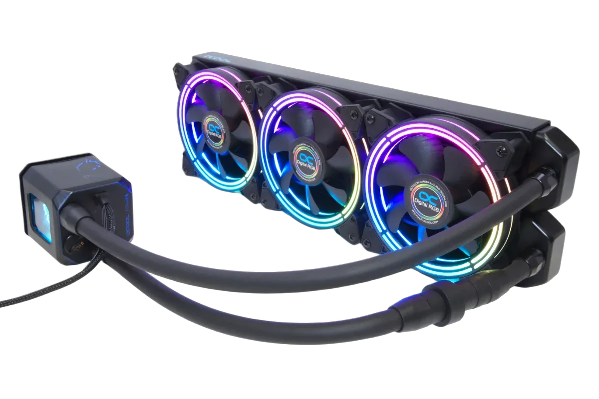 Alphacool Eisbaer Aurora 360mm CPU - Noir ARGB V1.1, vue 2