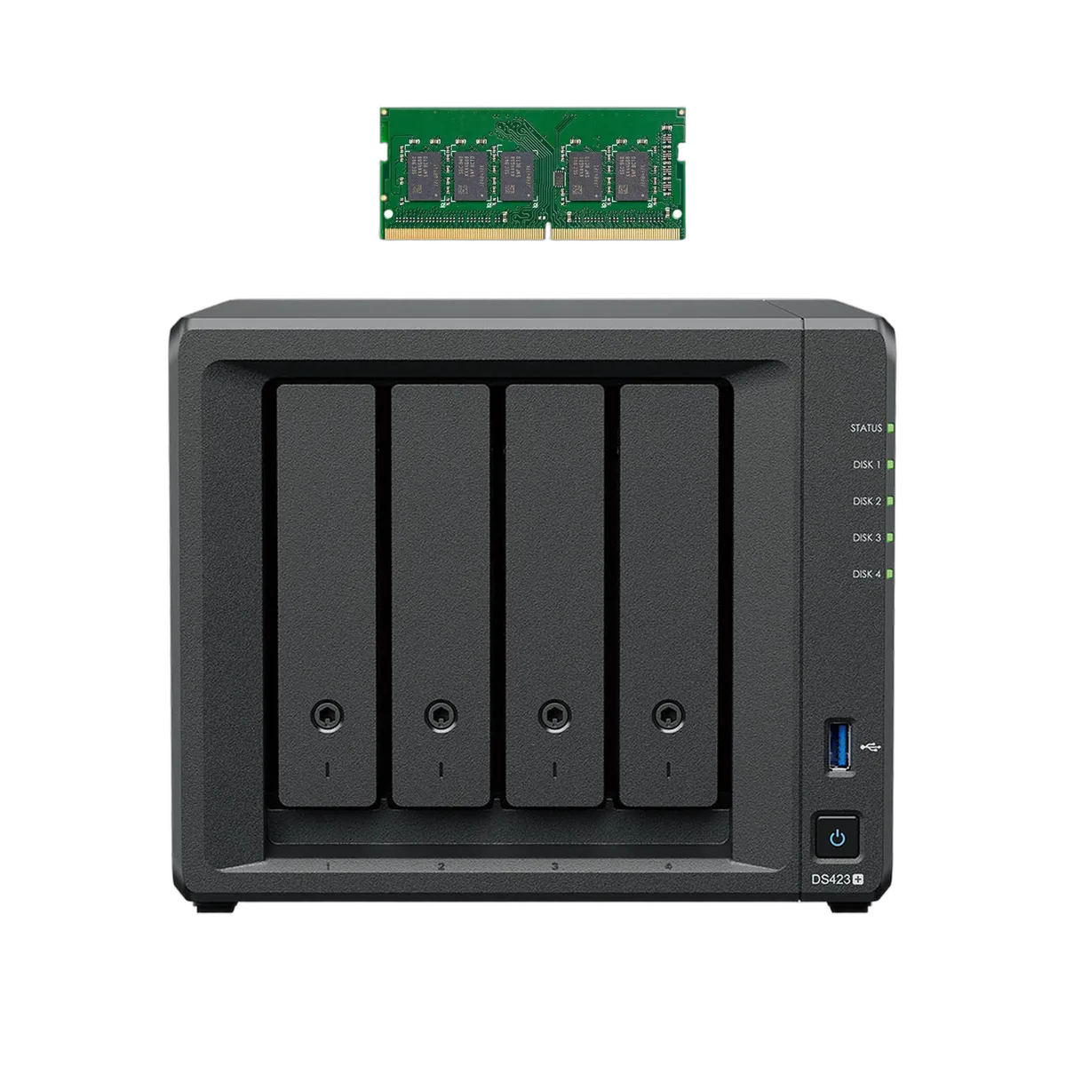 Synology DS423+ - 4 Baies + 4 Go RAM, vue 1
