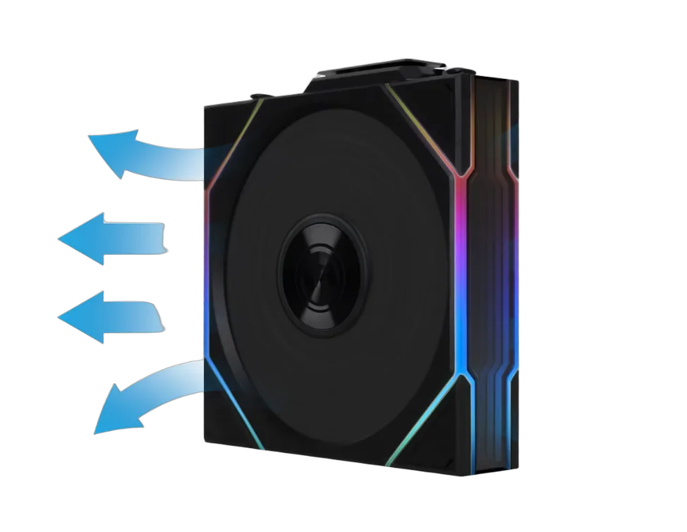 Lian-Li UNI FAN TL Sans fil ARGB PWM Reverse Blade - 120mm - Noir, vue 6