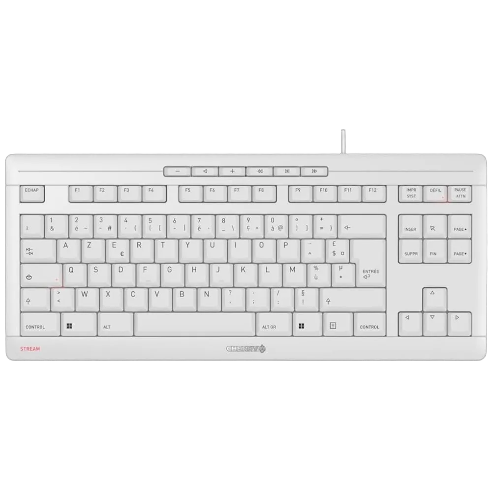 Cherry Stream Keyboard TKL - Membrane - Filaire - Blanc, vue 1