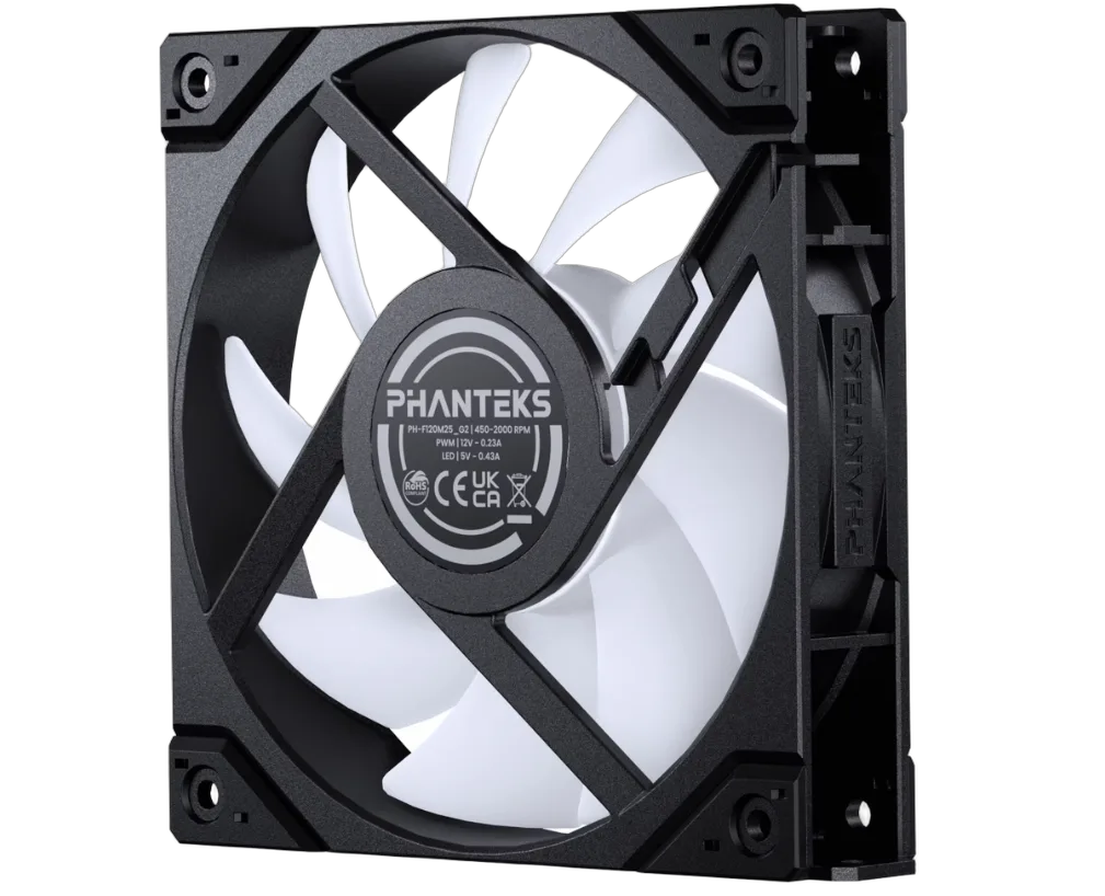 Phanteks M25 Gen2 PWM Noir Reverse Blade (3x120mm) D-RGB, vue 4