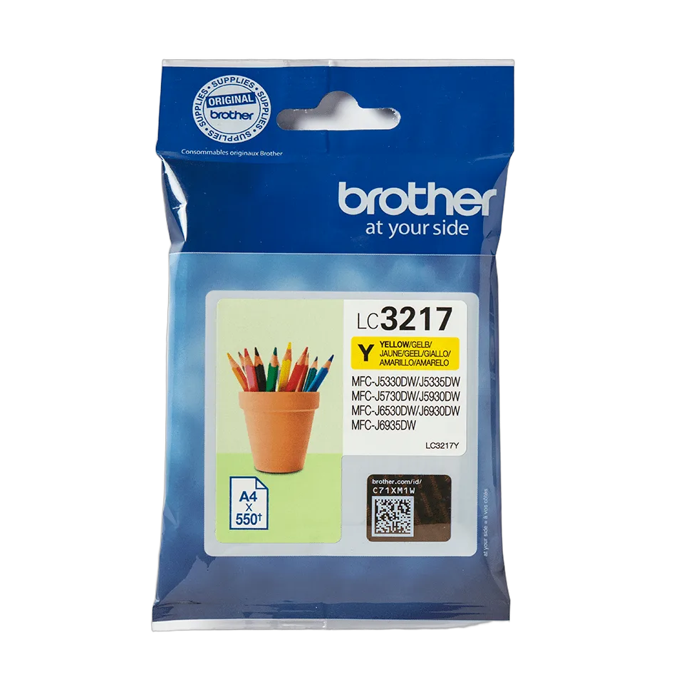 Compatible Brother Cartouche LC3217Y Jaune, vue 2