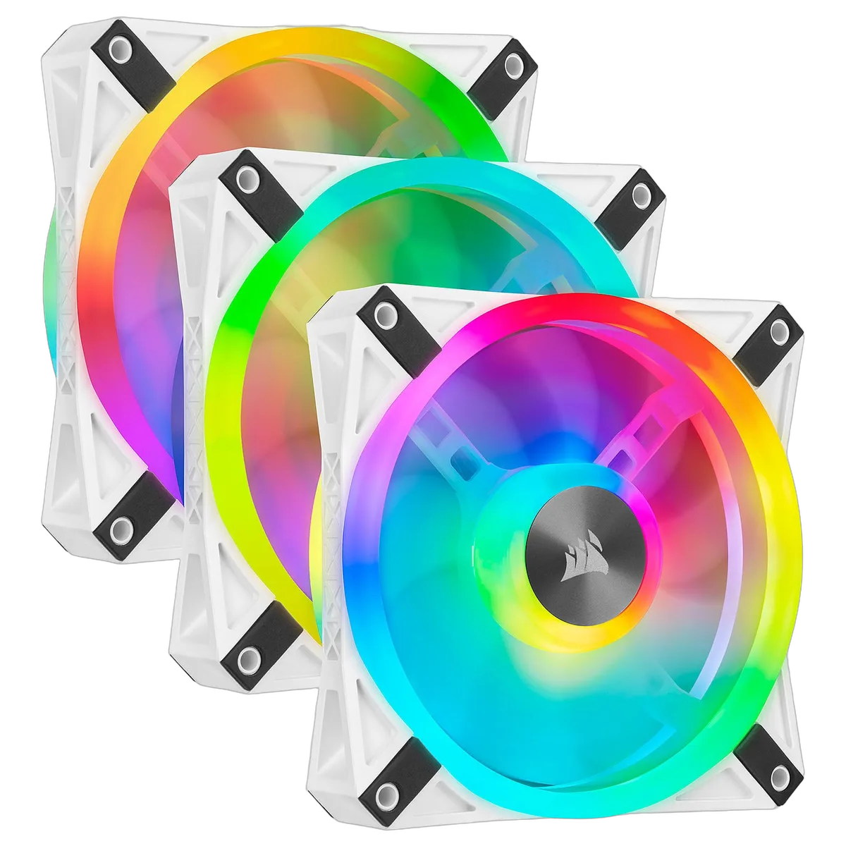 Corsair Kit de trois ventilateurs QL120 RGB Blancs 120mm - CO-9050104-WW, vue 1