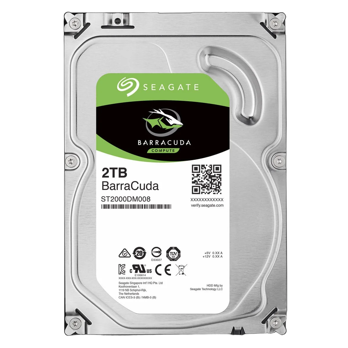 Seagate 2To BarraCuda - ST2000DM008, vue 1