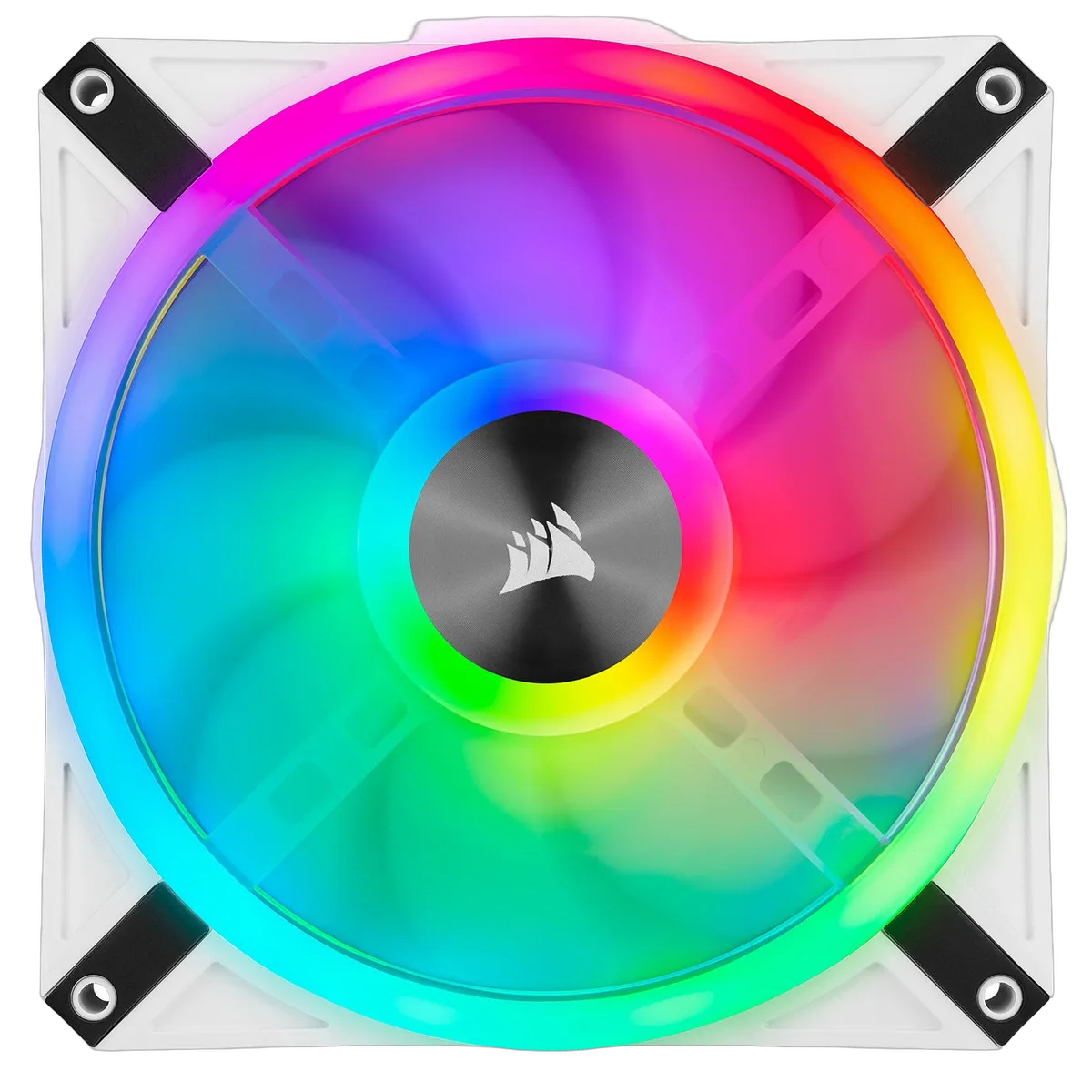 Corsair Kit x2 iCUE QL140 RGB Blanc 140mm - CO-9050106-WW, vue 2