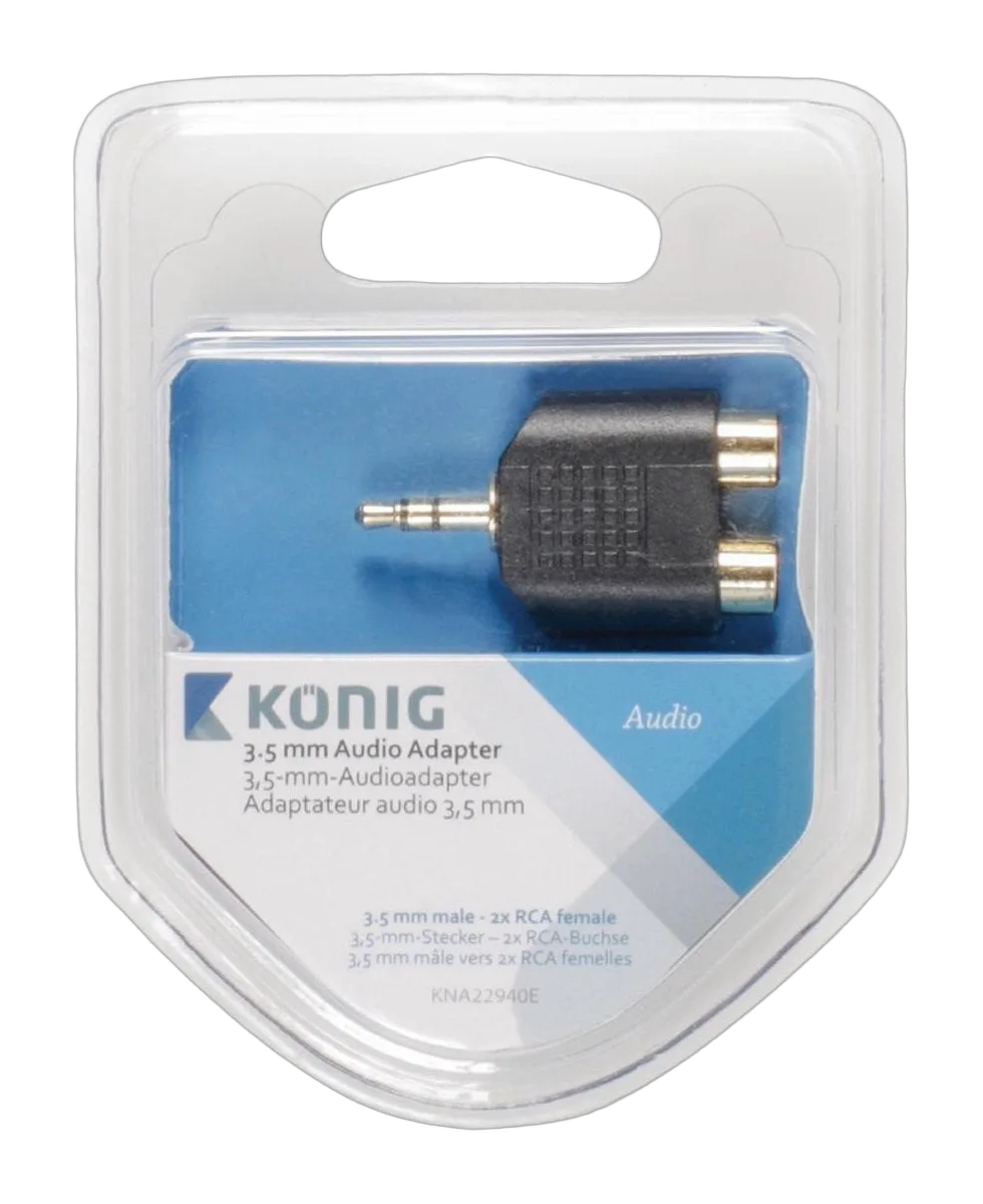 Adaptateur Jack 3.5mm/2xRCA mâle/femelle - Gris, vue 1