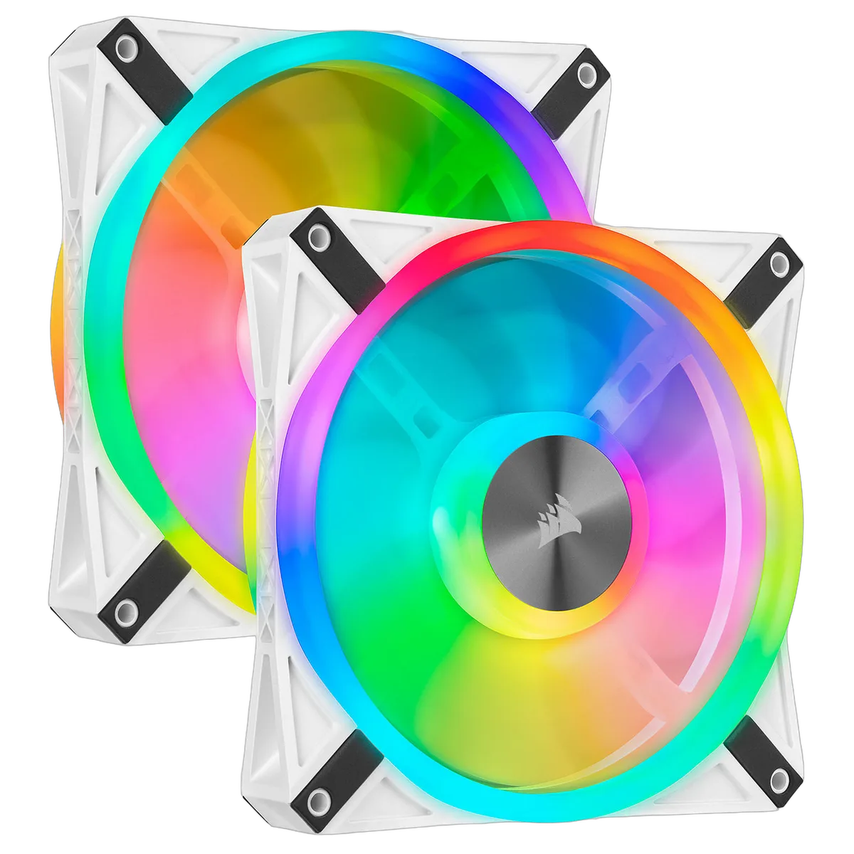 Corsair Kit x2 iCUE QL140 RGB Blanc 140mm - CO-9050106-WW, vue 1