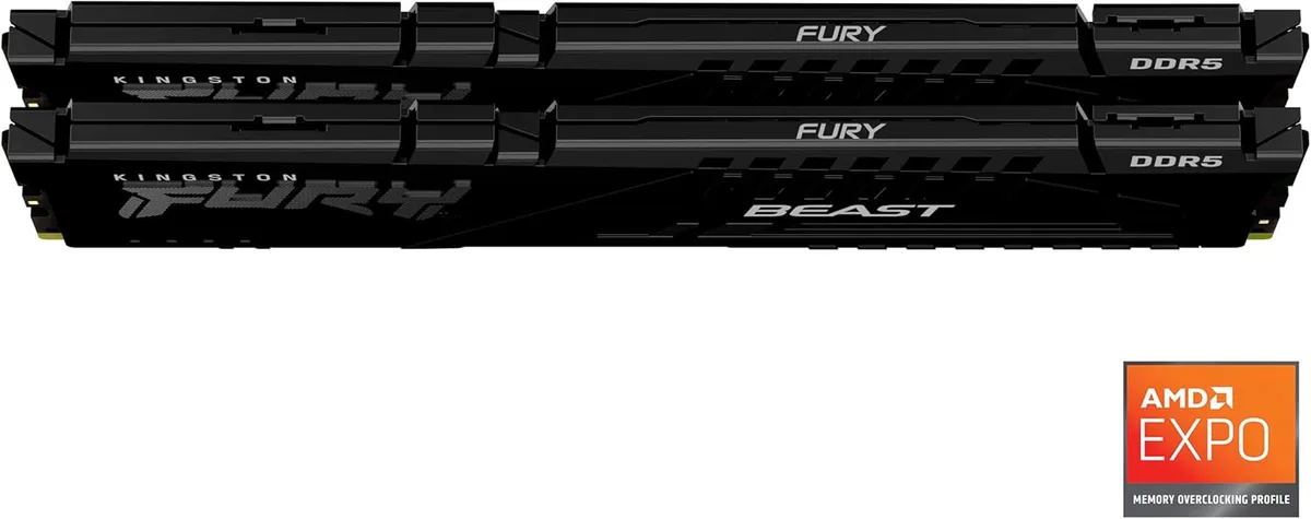 Kingston Fury Beast 32Go (2x16Go) DDR5 6000MHz CL 36 Noir, vue 2
