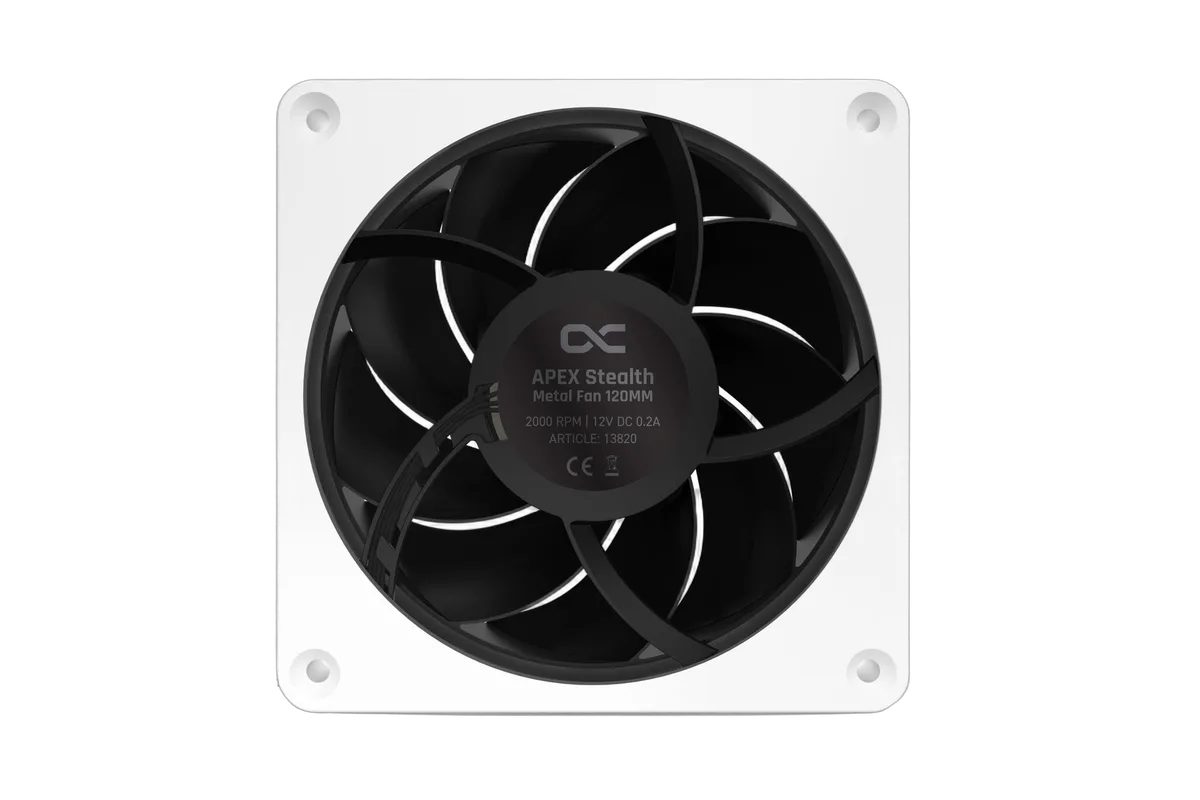 Alphacool Apex Stealth Metal 120mm - 2000rpm Blanc Pack de 3, vue 2
