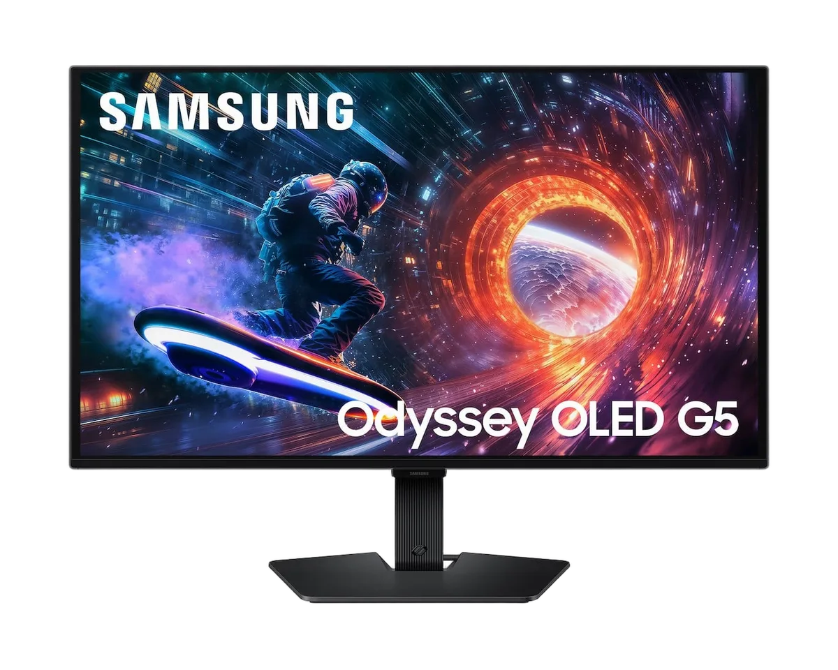 Samsung Odyssey OLED G5 - 27" QD-OLED QHD 180Hz 0.03ms Compatible G-Sync, vue 1